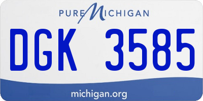 MI license plate DGK3585