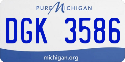 MI license plate DGK3586