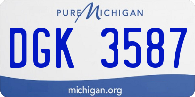 MI license plate DGK3587