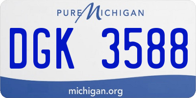 MI license plate DGK3588