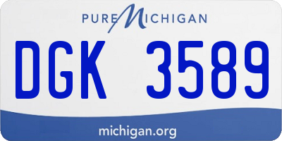 MI license plate DGK3589