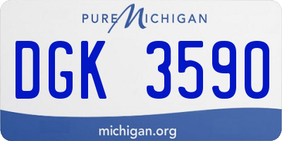 MI license plate DGK3590
