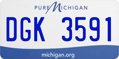 MI license plate DGK3591
