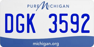 MI license plate DGK3592