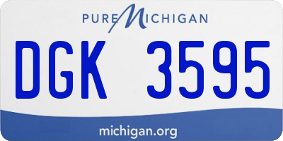 MI license plate DGK3595
