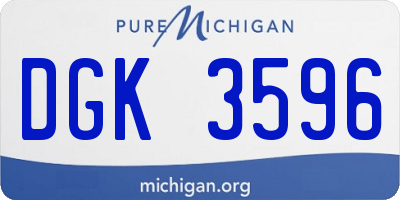 MI license plate DGK3596