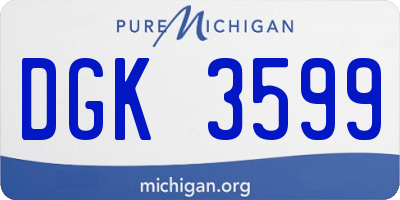 MI license plate DGK3599