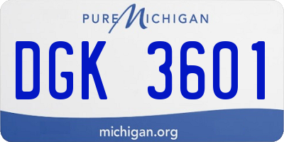 MI license plate DGK3601