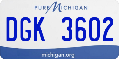 MI license plate DGK3602
