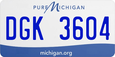 MI license plate DGK3604