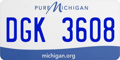 MI license plate DGK3608