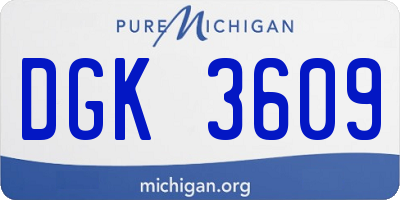 MI license plate DGK3609