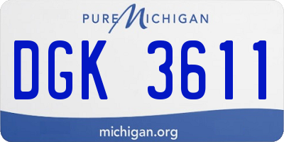 MI license plate DGK3611