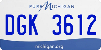 MI license plate DGK3612
