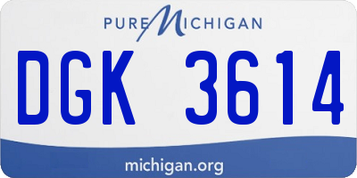 MI license plate DGK3614