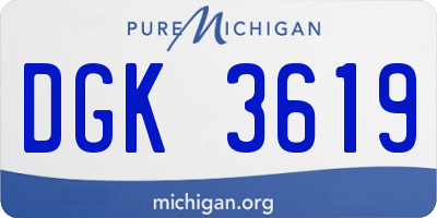 MI license plate DGK3619