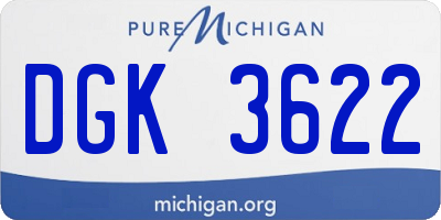 MI license plate DGK3622