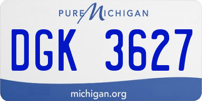 MI license plate DGK3627