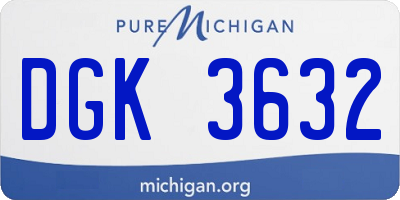 MI license plate DGK3632