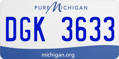 MI license plate DGK3633