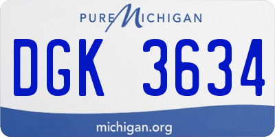 MI license plate DGK3634