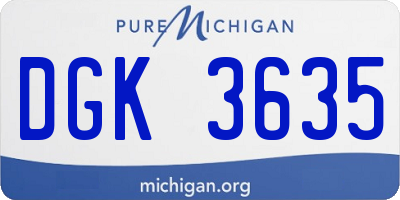 MI license plate DGK3635