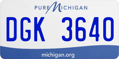 MI license plate DGK3640
