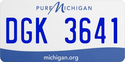 MI license plate DGK3641