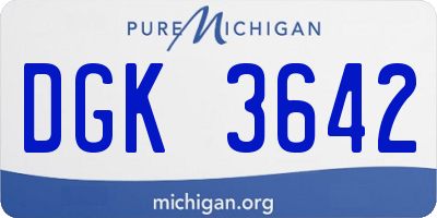 MI license plate DGK3642