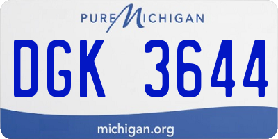 MI license plate DGK3644