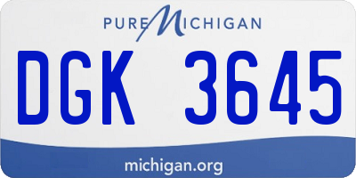 MI license plate DGK3645