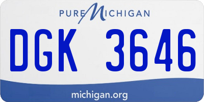 MI license plate DGK3646