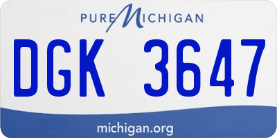 MI license plate DGK3647