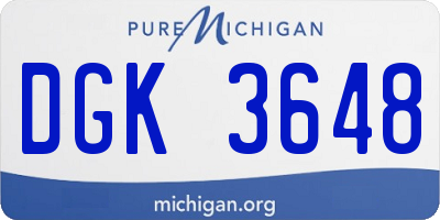 MI license plate DGK3648