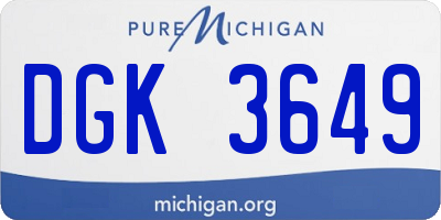 MI license plate DGK3649