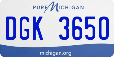 MI license plate DGK3650