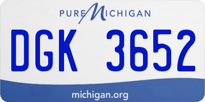 MI license plate DGK3652