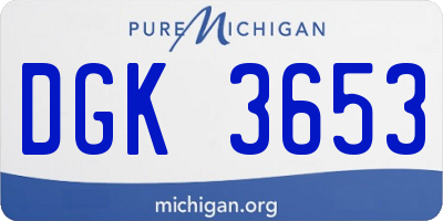 MI license plate DGK3653