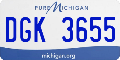 MI license plate DGK3655