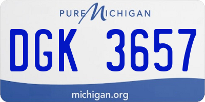 MI license plate DGK3657