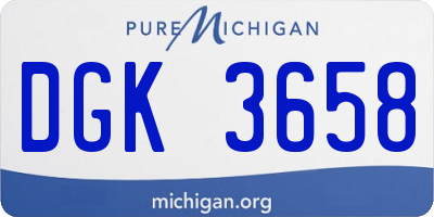MI license plate DGK3658