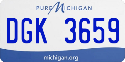 MI license plate DGK3659
