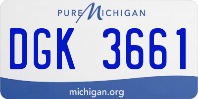 MI license plate DGK3661