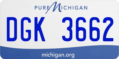 MI license plate DGK3662