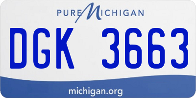 MI license plate DGK3663