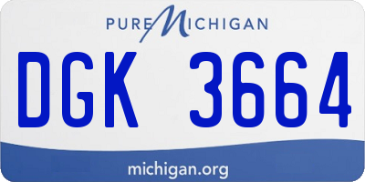 MI license plate DGK3664