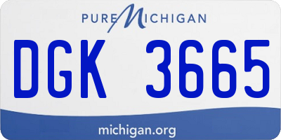 MI license plate DGK3665