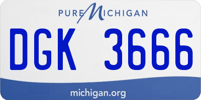 MI license plate DGK3666