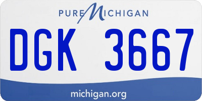 MI license plate DGK3667