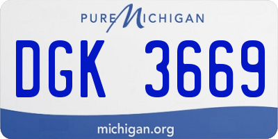 MI license plate DGK3669